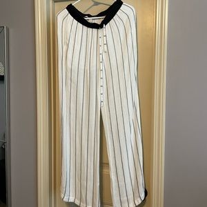 Forever 21 beach pants, white with navy stripes